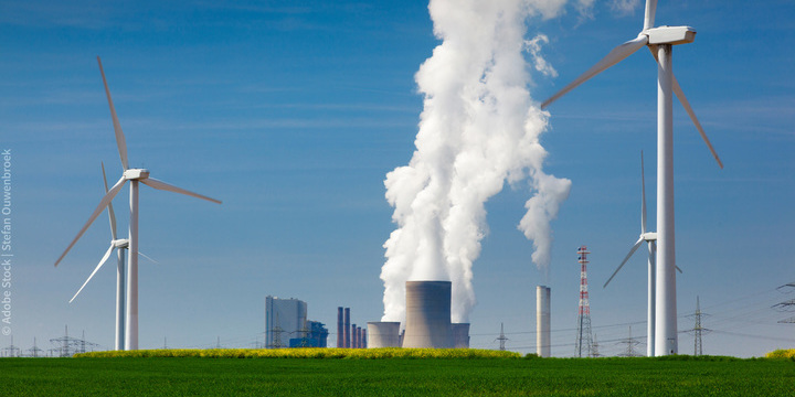 green energy against power plant