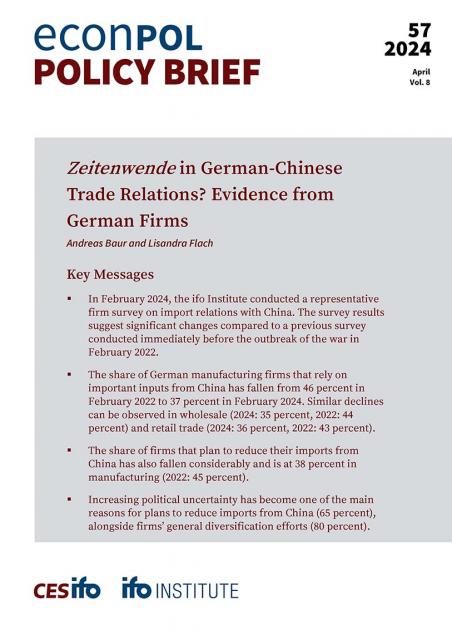 Cover of EconPol Policy Brief 57 - Zeitenwende in German-Chinese Trade Relations?