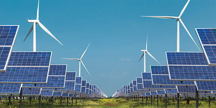 solar and wind energy installations