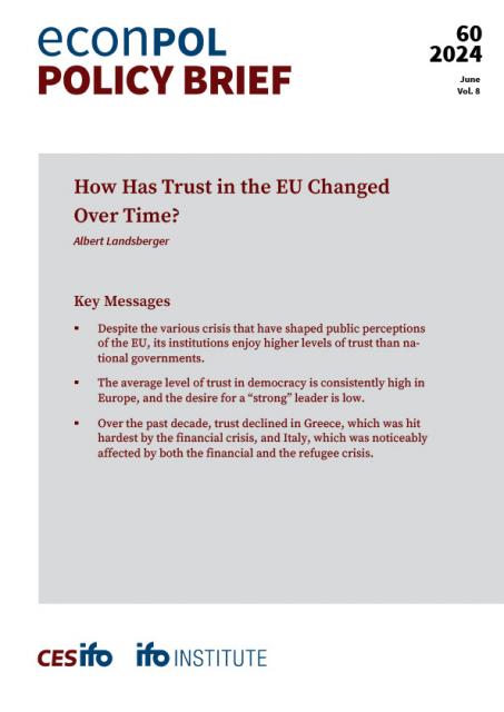 Cover of EconPol Policy Brief 60 - How Has Trust in the EU Changed Over Time?