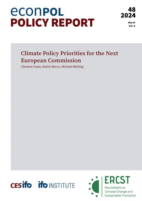 Cover of EconPol Policy Report 48: Climate Policy Priorities for the Next European Commission