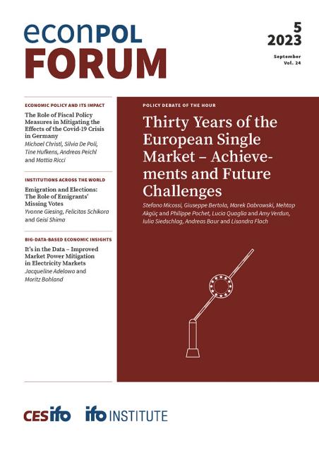 Cover of EconPol Forum 5/2023: Thirty Years of the European Single Market