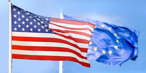 EU and US flags