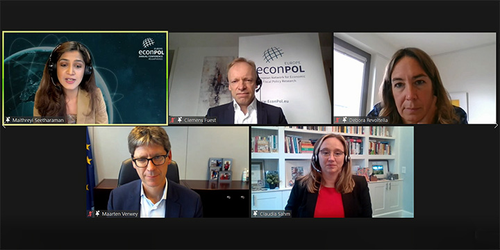 screenshot panel discussion econpol annual conference 2021